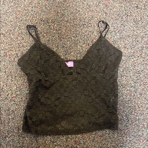 Edikted Brown Lace Tank Top